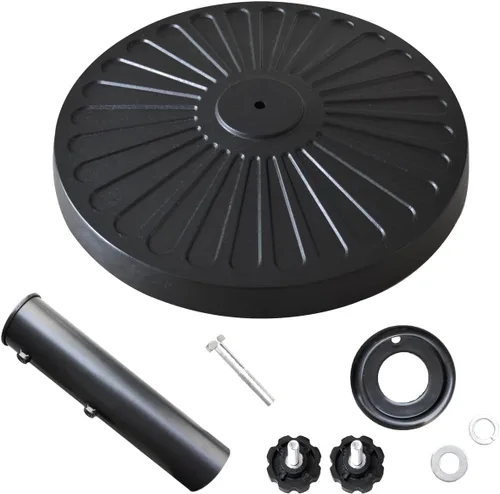 Miniatura 4 de EliteShade USA Base de Sombrilla Soporte Market Patio Exterior Resistente Portasombrillas con Patrón Radial Cóncavo, Negro