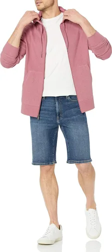 Miniatura 4 de Tienda Essentials Sudadera con capucha ligera de rizo francés con cremallera completa para hombre con ajuste cómodo