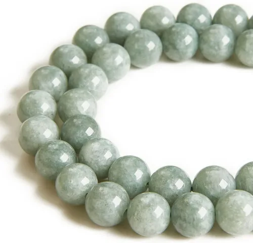 Miniatura 2 de 100 cuentas redondas de jade birmano natural de 8 mm cuentas de piedras preciosas cuentas sueltas para hacer joyas