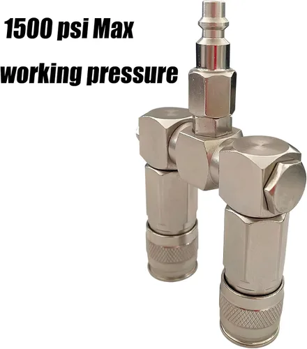 Miniatura 5 de Conector de manguera de aire - Divisor de manguera de aire de 2 vías, accesorios para compresores de aire, conectores giratorios de 360 grados