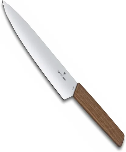 Cuchillo de chef moderno suizo Victorinox - Cuchillo de cocina para cortar carne, fruta y verduras - Accesorios de cocina premium - Mango de madera