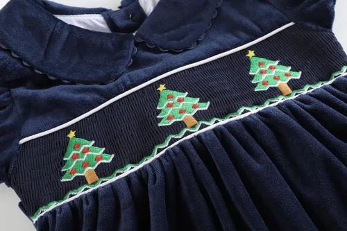 Miniatura 3 de Lil cactus Vestido de obispo fruncido navideño para bebés y niñas