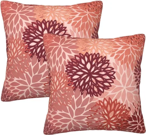 Miniatura 8 de Perinsto Juego de 2 fundas de almohada decorativas de flores de crisantemo azul, fundas de almohada suaves para sofá, cama, decoración del hogar, 16