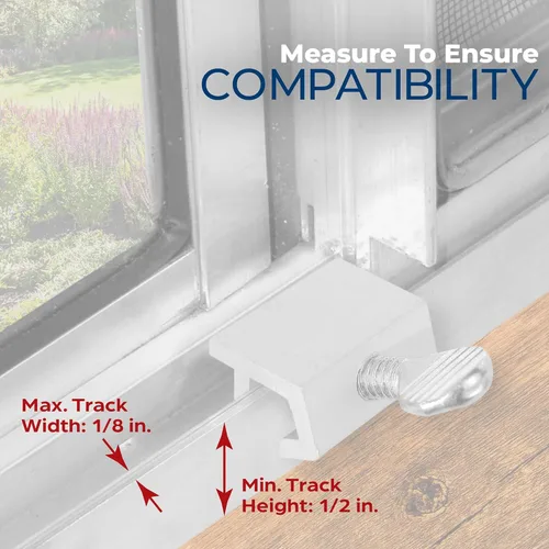 Miniatura 5 de Prime-Line U 9819 Aluminio, cerradura de seguridad para ventanas corredizas (paquete de 4)