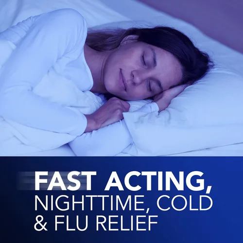 Miniatura 4 de Vicks NyQuil - Medicina de venta libre para el resfriado y la gripe, potente alivio nocturno multisíntoma para dolor de cabeza, fiebre, dolor