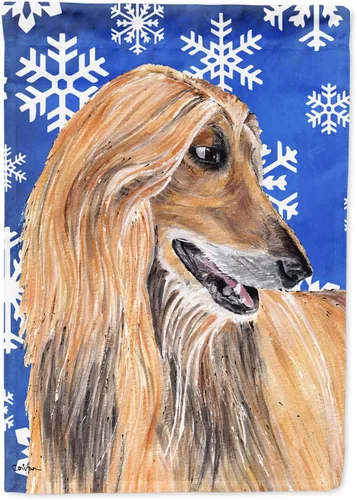 Miniatura 143 de Caroline's Treasures SC9374GF Bulldog English Snow flakes Holiday Garden Flag Buzón Bandera decorativa para patio exterior, patio, obras de arte