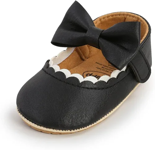 SOFMUO Mary Jane - Zapatos planos con lazo, zapatos de ballet para niñas pequeñas, primeros caminantes, para boda, Navidad, zapatos de vestir