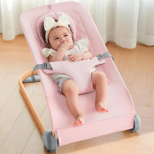 Miniatura 5 de Fodoss Bouncer para bebés, asiento de gorila portátil para bebés, diseño ergonómico, gorila para bebés de 0 a 12 meses, color verde