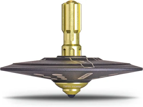 Miniatura 12 de Tops OVNI - Altura 611 Top giratorio de metal Inspirado en el incidente OVNI de la Unión Soviética de 1986 Cuerpo OVNI de aluminio plateado