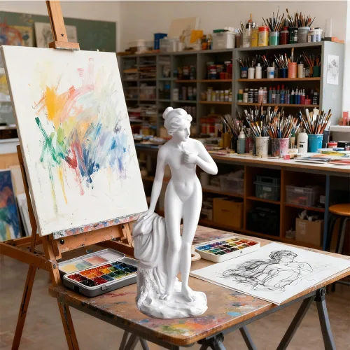 Miniatura 9 de Estatua de cerámica de la diosa Venus, estatuas de diosa femenina, figuras de mitología griega romana para sala de estar, dormitorio, estudio