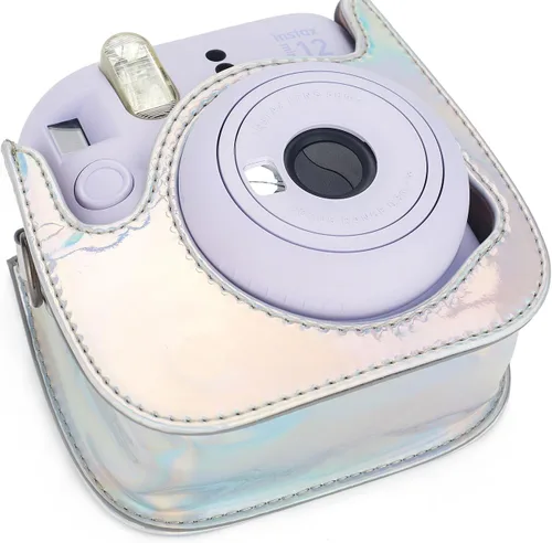 Miniatura 5 de Instant Mini 12 - Funda protectora para cámara Fujifilm Instax Mini 12/11, funda de piel sintética de alta calidad para cámara con bolsillo y correa