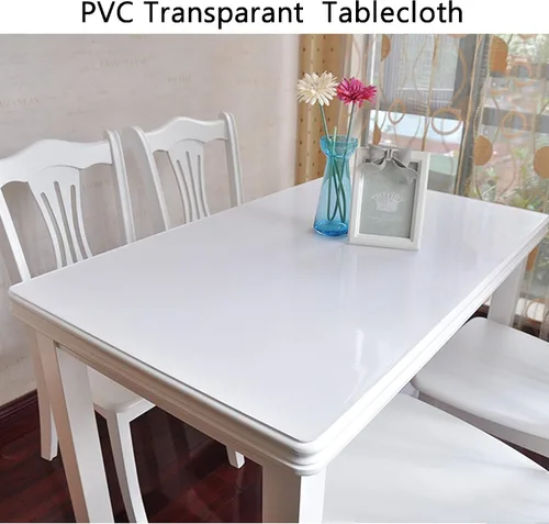 Miniatura 4 de Protector de mantel de varios tamaños, cubierta de plástico rectangular transparente de PVC, fácil de limpiar, impermeable, lavable, para mesas
