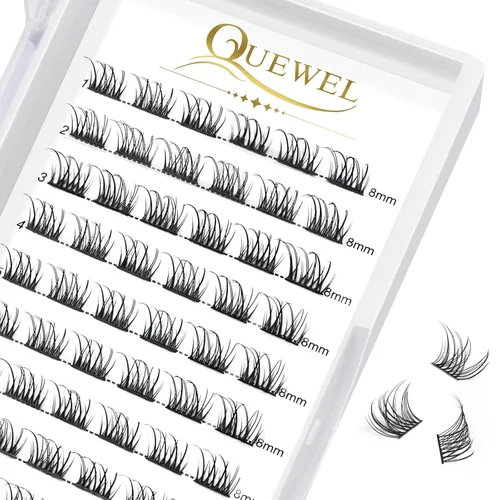 Miniatura 63 de QUEWEL Kit de extensión de pestañas DIY, racimos de pestañas 3D con 280 piezas, racimos de pestañas mixtas de 10-16 mm (30+40+50D), pinzas