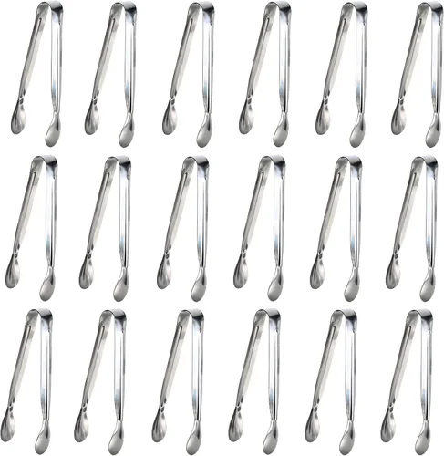 Miniatura 11 de Sunenlyst - Juego de 6 pinzas de hielo de acero inoxidable de 4.25 pulgadas, pinzas para servir y pequeñas pinzas de cocina para aperitivos, fiesta