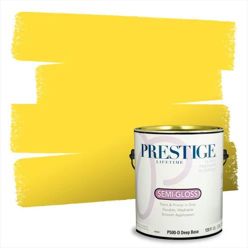 Miniatura 99 de PRESTIGE Pinturas Pintura Exterior e Imprimación En Uno, 1 Galón, Satinado, Pareja Comparable de Benjamin Moore* Amarillo* 320BM-PCM
