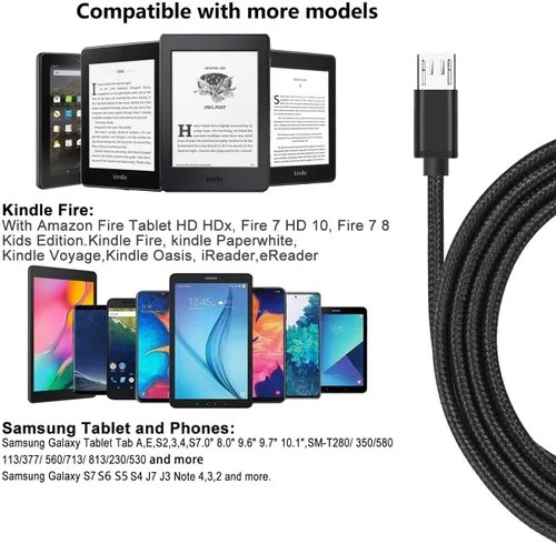 Miniatura 2 de Paquete de 2 cables de alimentación micro USB de 3.3 pies para Amazon Fire TV Stick, para Roku Streaming Stick, Express Plus, Premier Plus, control