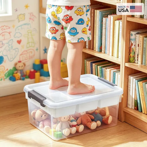 Miniatura 8 de Citylife Caja de almacenamiento de plástico de 17 QT con bandeja extraíble Organizadores y almacenamiento para manualidades Contenedor