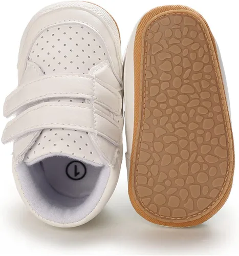 E-FAK Zapatos de bebé para niños y niñas, zapatillas para bebés, suela de goma antideslizante, zapatos de cuna para primeros pasos de niños pequeños