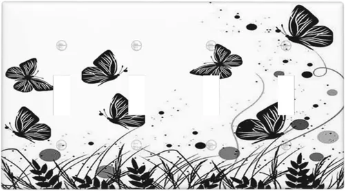 Miniatura 54 de Placa de cubierta de tomacorriente con diseño de mariposa, placas decorativas de pared, 1 gang, cubiertas de enchufes eléctricos, placa frontal Arte