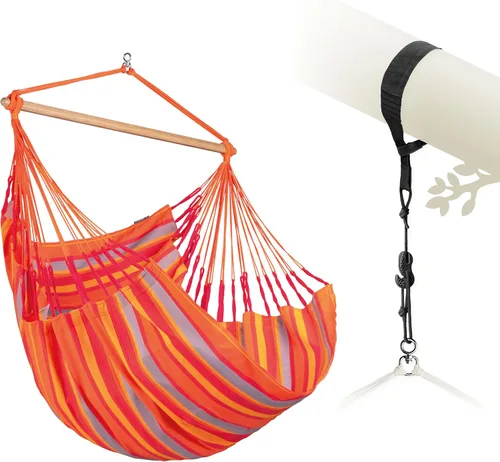 Miniatura 13 de LA SIESTA® - Silla Hamaca Columpio XL King Domingo - Silla Hamaca Colgante Resistente a la Intemperie y a los Desgarros - Silla Hamaca Columpio