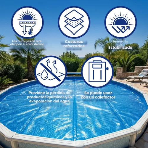 Miniatura 3 de In The Swim Cubierta solar redonda azul de 24 pies para piscina solar de 12 mil para calefacción solar sobre el suelo piscinas y piscinas enterradas