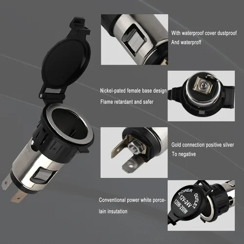 Miniatura 3 de Enchufe para encendedor de cigarrillos, encendedor de cigarrillos de automóvil de 12 V CC, toma de corriente hembra de 12 voltios de repuesto