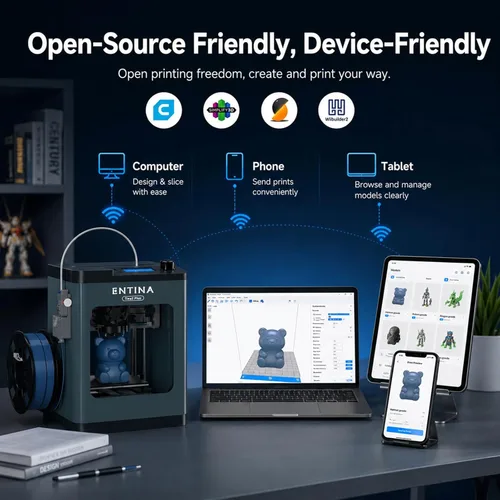 Miniatura 9 de Entina Tina2 Plus Impresoras 3D inteligentes con impresión rápida de 250 MM/S, totalmente montada, impresora 3D para niños y principiantes