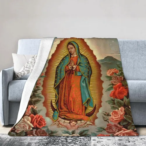 Miniatura 2 de Manta de forro polar de Our Lady of Guadalupe, manta de microforro polar ultrasuave y acogedora para sofá, cama, camping, viajes y uso en automóvil