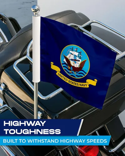 Miniatura 2 de AGAS - Bandera militar de motocicleta de la Marina de los Estados Unidos de 6 x 9 pulgadas, impresa de doble cara en poliéster de punto duradero
