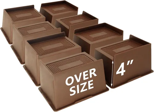 Miniatura 28 de Elevadores de cama de 4 pulgadas, resistentes, elevadores de muebles de gran tamaño, paquete de 4 elevadores de cama extra anchos para mesa, sofá