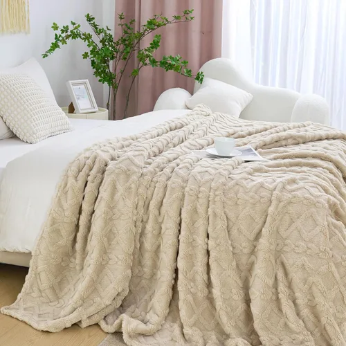 Miniatura 22 de Aganear Manta Gemela – Diseño elegante 3D, manta ligera portátil de lujo súper suave, esponjosa, cálida, acogedora, mullida para sofá, sala de Gris