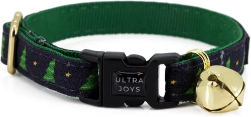 Miniatura 33 de Ultra Joys Collar de gato con campanas - Separable para gatitos y gatos - Estampado a cuadros naranja pequeño Solo cuello a cuadros