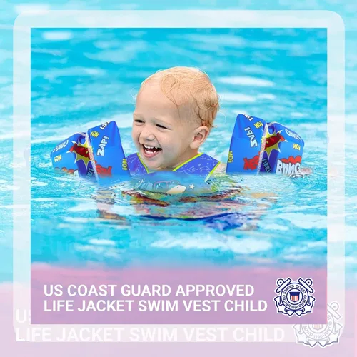 Miniatura 4 de Chaleco de natación para niños pequeños, chaleco salvavidas de 30 a 50 libras, chaleco salvavidas aprobado por la Guardia Costera de Estados Unidos