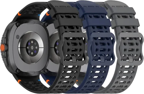 Miniatura 12 de Paquete de 3 correas compatibles con Samsung Galaxy Watch 8 Classic de 1.811 pulgadas, Watch 8 de 1.575 pulgadas/1.732 pulgadas, correa deportiva