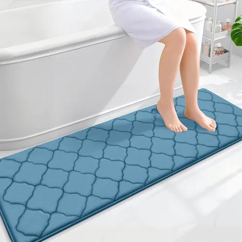 Miniatura 234 de OLANLY Alfombra de Baño de Espuma Viscoelástica de 24 x 16 pulgadas, Ultra Suave y Absorbente, Alfombras de Baño Antideslizantes, Cómodas, Lavables