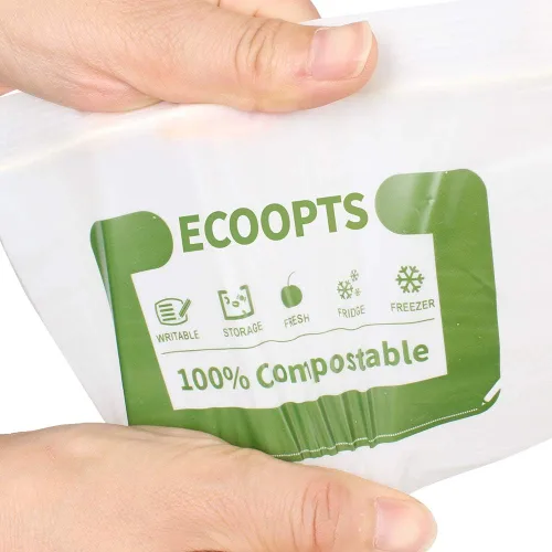 Miniatura 6 de Bolsa con cremallera 100% compostable para aperitivos Bolsas de almacenamiento pequeñas ecológicas Bolsa para congelador A base de plantas sin