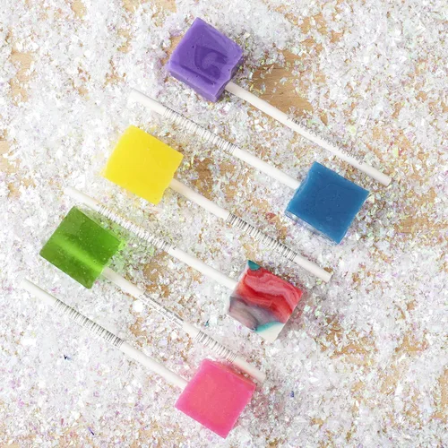 Miniatura 3 de Chupetas de Caramelo Duro en Cubo: Paquete de Chupetas con Sabor Envueltas Individualmente por Espeez - Paletas Cuadradas de Fiesta Estilo Antiguo