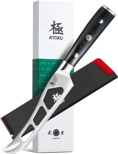 Miniatura 19 de KYOKU Serie Samurai - Cuchillo de carnicero de 7" - Espiga completa - Cuchillos de cocina de acero de alto carbono estilo japonés - Mango