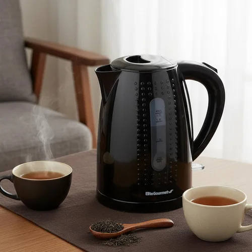 Miniatura 9 de Elite Gourmet EKT5051 - Hervidor eléctrico de agua de 1.7L, sin BPA, ebullición rápida, apagado automático, protección contra secado, base giratoria