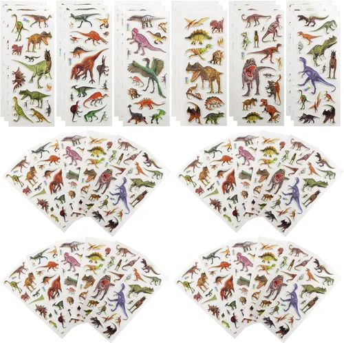 Miniatura 6 de 42 hojas de calcomanías 3D esponjosas de animales de la selva y el zoológico para adolescentes, álbumes de recortes hechos a mano, botella de agua