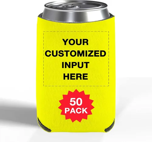 Miniatura 40 de Enfriadores de cerveza personalizados con manga de lata, 20 unidades, enfriador de latas personalizado con logotipo de foto para bodas, pesca, Negro