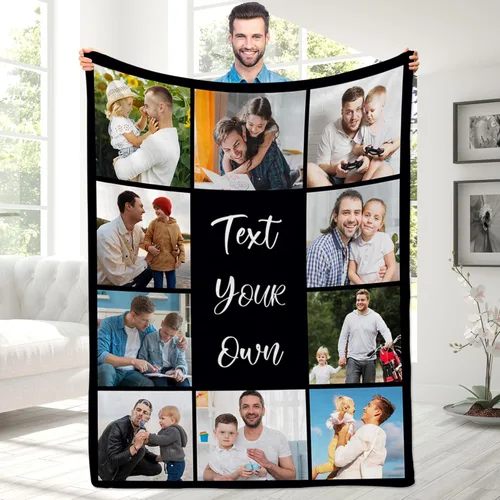 Miniatura 21 de Magimagine - Manta personalizada para papá con foto, mantas personalizadas con foto para papá de parte de su hija o hijo, regalos de cumpleaños