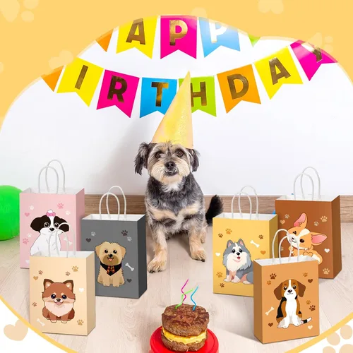 Miniatura 5 de Zhanmai 24 piezas de bolsas de regalo para gatos, bolsas de fiesta para gatos, lindos regalos de gatito, bolsas de papel para dulces con asas