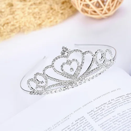 Miniatura 5 de Lovelyshop Tiara de cristal de diamantes de imitación, corona de princesa pegeant (corazón), 1 paquete