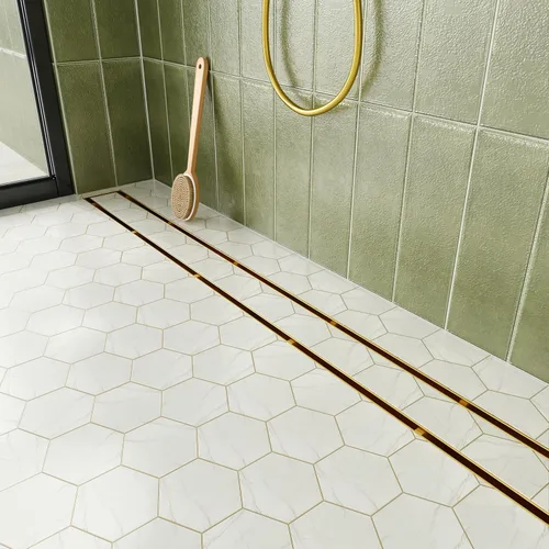 Miniatura 14 de Neodrain Drenaje de ducha lineal de 24 pulgadas con rejilla de inserción de azulejos, fabricante profesional de desagüe de suelo de ducha Cepillado