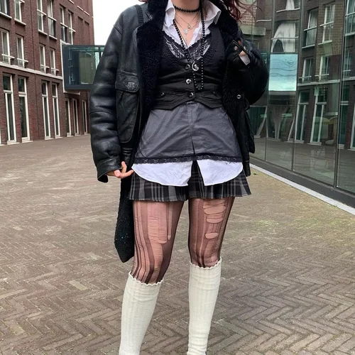 Miniatura 5 de Chaleco con botones para mujer, corsé corto con espalda cruzada, estilo punk, grunge, ropa de calle