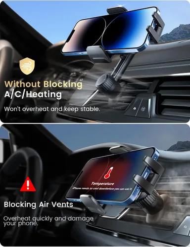 Miniatura 4 de Soportes de Teléfono para tu Automóvil: [Nunca Bloquea] Soporte de Ventilación de Aire para Teléfonos Celulares para iPhone 17 Pro Max y Samsung