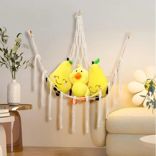 Miniatura 3 de Hamaca de almacenamiento de animales de peluche o organizador colgante de esquina, red de almacenamiento de juguetes grande para decoración