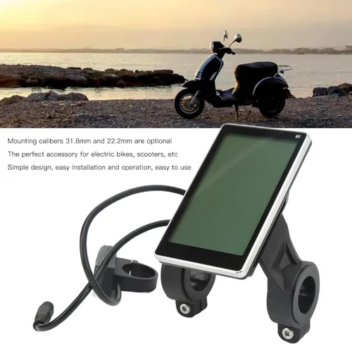 Miniatura 5 de Pantalla LCD de bicicletas eléctricas, instrumento LCD de conversión de bicicletas, pantalla LCD M5 con panel de conector hermético Pantalla