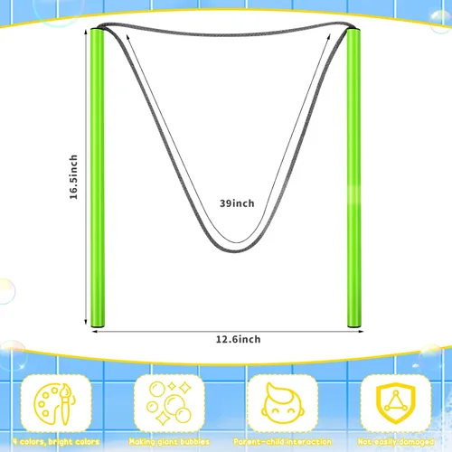 Miniatura 2 de Meooeck Varitas de burbujas gigantes para hacer burbujas al aire libre, juguetes de burbujas para adultos, niños y niñas, regalos de fiesta